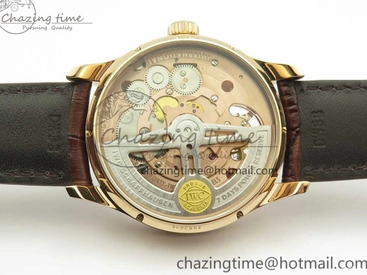 MIROTIME 0514 Portuguese Tourbillon IW5046 RG ZF Best Edition White Dial on Brown Leather Strap UrbanStyle 7144
